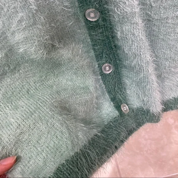 Fuzzy Button Front Mini Dress - Picture 5 of 7